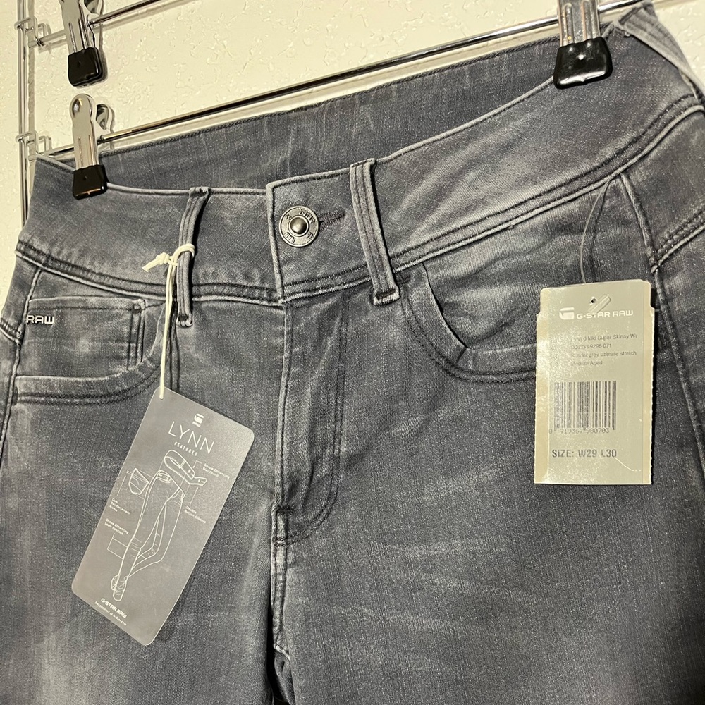 NWT Lynn G-Star Medium Grey Skinny Jeans 29x30